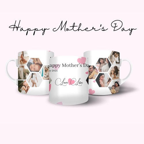 Mothers Day Photo Collage 12 Photos  Custom text Two_Tone Coffee Mug