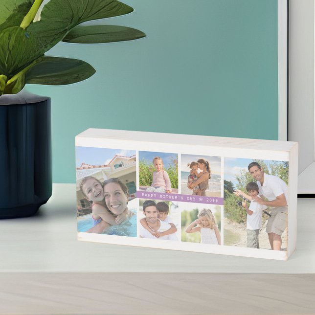 Mother's Day Photo Collage 6 Photos and Year Wooden Box Sign (Creator Uploaded)