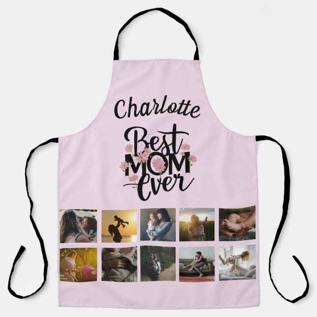 Mothers Day Photo Collage Best Mom Ever Keepsake Apron (Front)