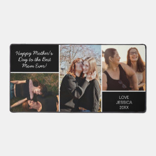 Mothers day Photo Collage Black Simple Custom Desk Mat