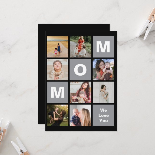 Mother's day photo collage card (Front/Back In Situ)