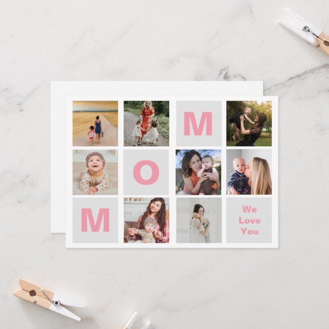 Mother's day photo collage card (Front/Back In Situ)