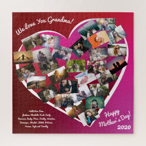 Mothers Day Photo Collage Grandmother Gift Puzzle