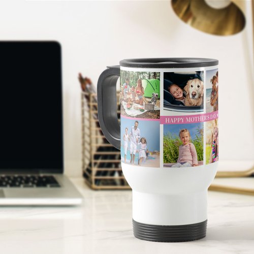  Mothers Day Photo Collage with 8 Photos and Year Travel Mug