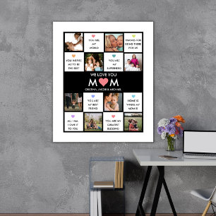 Mothers Day Photo Collage With Best Mom Quotes Acrylic Print
