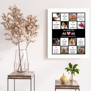 Mothers Day Photo Collage With Best Mom Quotes Metal Print