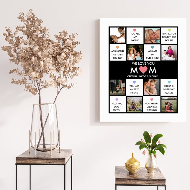 Mothers Day Photo Collage With Best Mom Quotes Metal Print (Creator Uploaded)