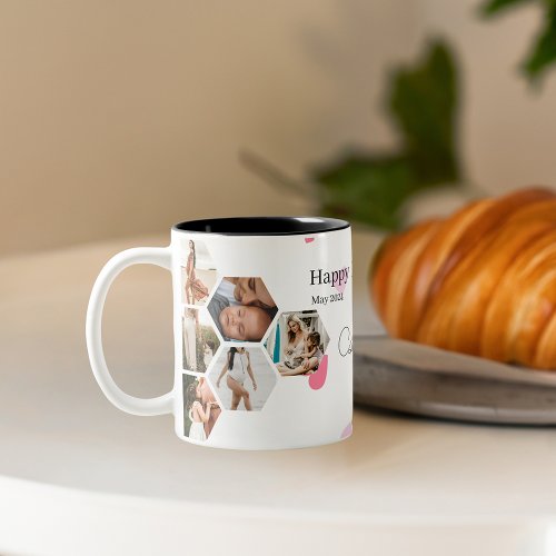 Mothers day Photo Collage with Custom Text Giant Coffee Mug