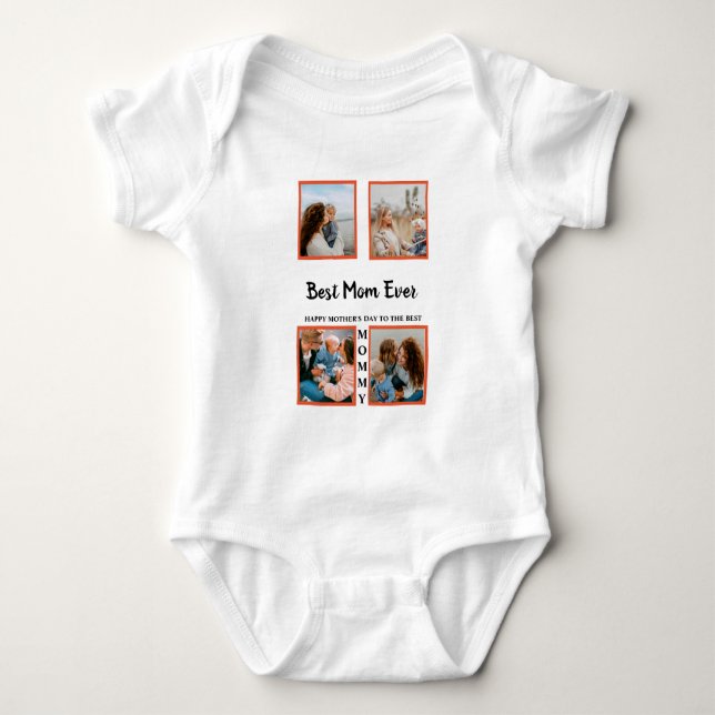 Mother's day photo display collage for mom baby bodysuit (Front)