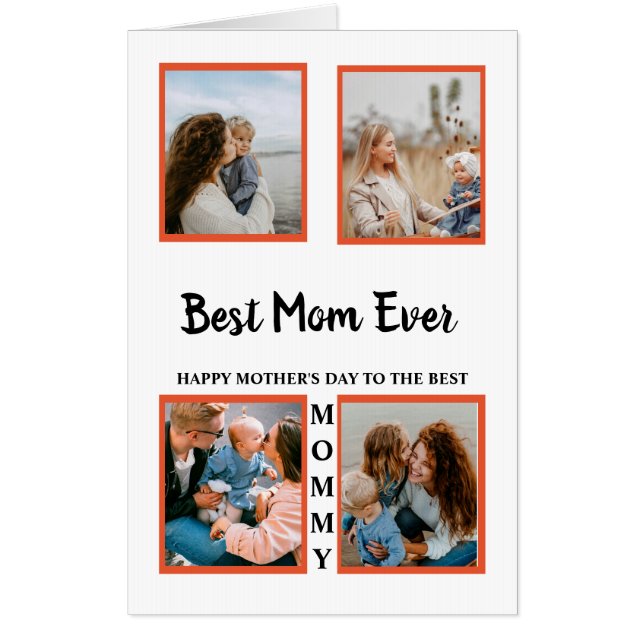 Mother's day photo display collage for mom card (Front)