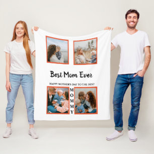 Mother's day photo display collage for mom fleece blanket