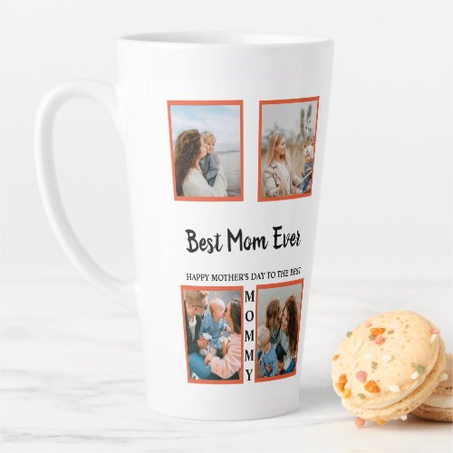 Mothers day photo display collage for mom latte mug