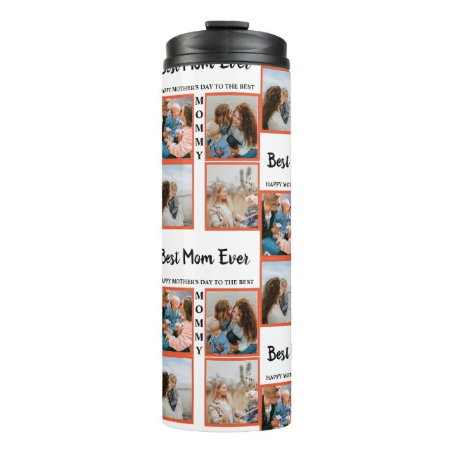 Mother's day photo display collage for mom thermal tumbler (Front)