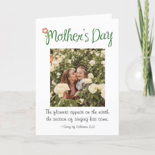 Mothers Day Photo Flowers Appear Bible Christian Holiday Card