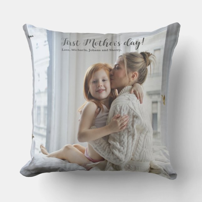 Mother's Day Photo gift Best Mom ever Throw Pillow (Front)