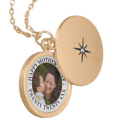 Mothers Day Photo Gold Plated Necklace