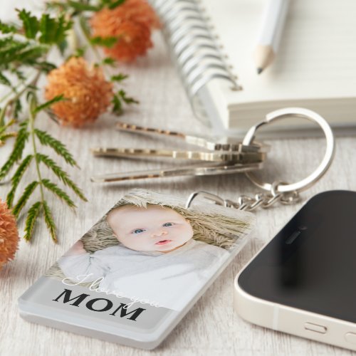 Mothers Day Photo I love you Mom Key Ring