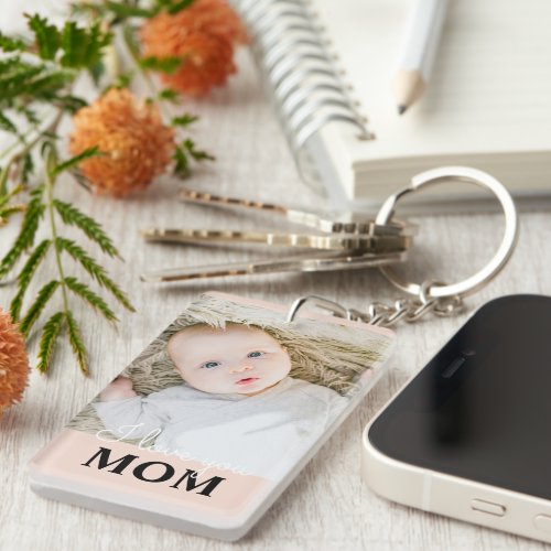 Mothers Day Photo I love you Mom Keychain