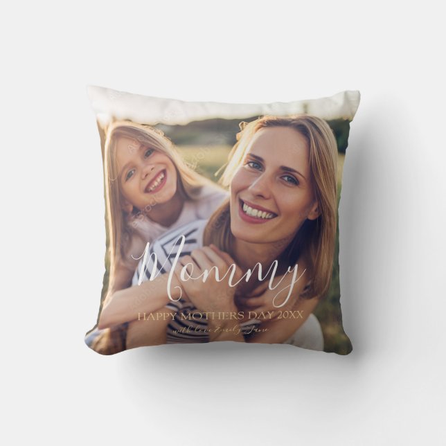 Mothers Day Photo Keepsake Throw Pillow (Front)