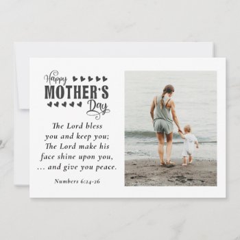 Mother's Day Photo Lord Bless You Christian Bible  Holiday Card by CChristianDesigns at Zazzle