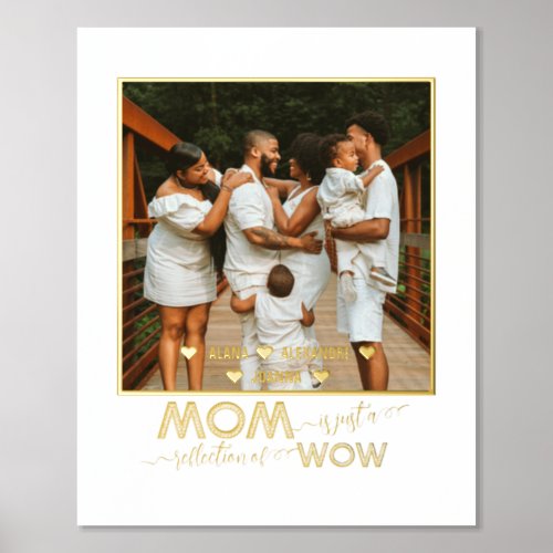 Mothers Day Photo Modern Script Text Gold Silver Foil Prints