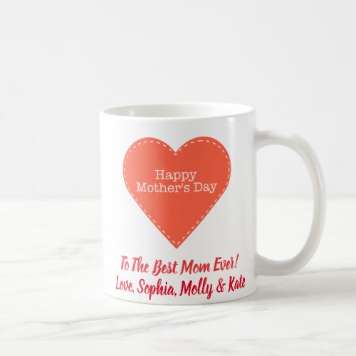Mothers Day Photo Mom Best Ever Cute Heart Coffee Mug