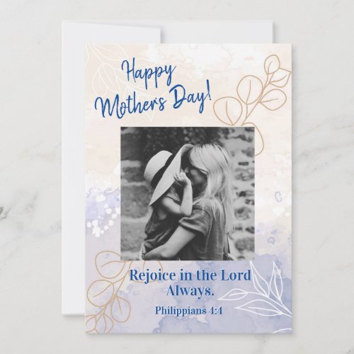 Mothers Day Photo Rejoice Bible Modern Flat Card