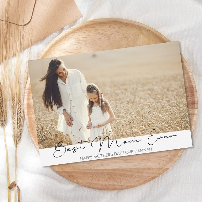 Mother's Day Photo Script Modern Holiday Card (Creator Uploaded)