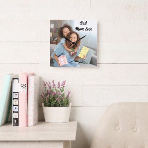 Mothers Day Photo Square Wall Clock