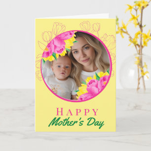 Mother's Day Photo & Watercolor Tulips Card