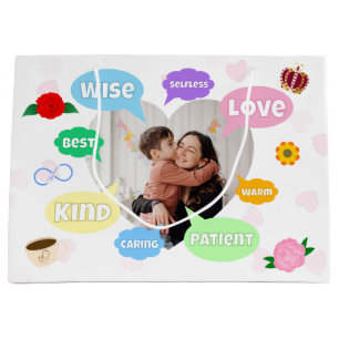 Mothers Day Photo Word Clouds Best Mom Mother Large Gift Bag