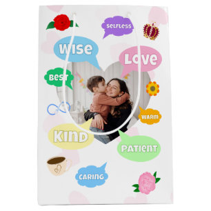 Mothers Day Photo Word Clouds Best Mom Mother Medium Gift Bag