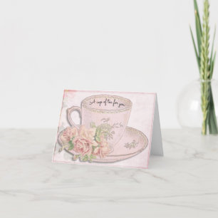 Mother's Day Pink A Cup of Tea for You Holiday Card