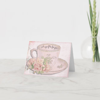 Mother's Day Pink A Cup of Tea for You Holiday Card