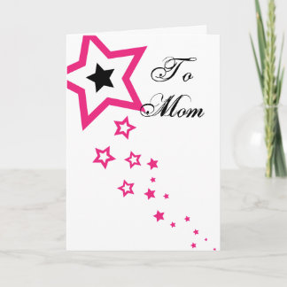 Mother's Day Pink and Black Stars Card