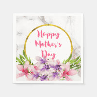 Mother's Day Pink and Purple Watercolor Magnolias