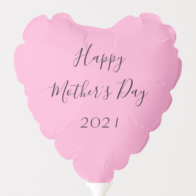 Mother's Day Pink Black Cute Pretty Elegant Balloon (Back)