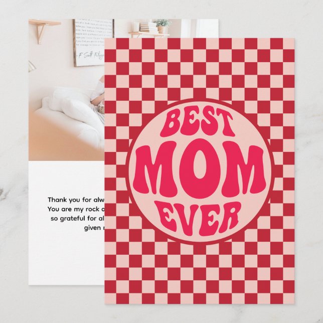 Mother's Day Pink checkerboard Aesthetic (Front/Back)