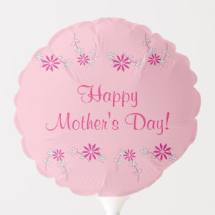 Mothers Day Pink Floral Flowers 4Rose Balloon
