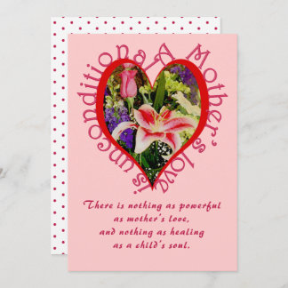 Mother's Day Pink Floral Love Unconditional Poem Holiday Card
