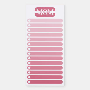 Mother's Day Pink Gradient Monogram To Do List Magnetic Notepad