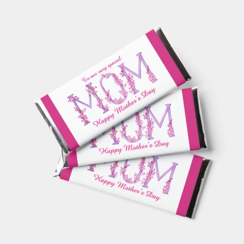 Mothers day pink purple orchid art gift photo hershey bar favors