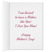 Mother's Day Pink Rose Cards (Inside (Right))