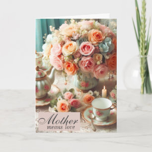 Mother's Day Pink Rose Teacup Card
