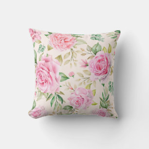 Mothers Day Pink Rose Throw Pillow