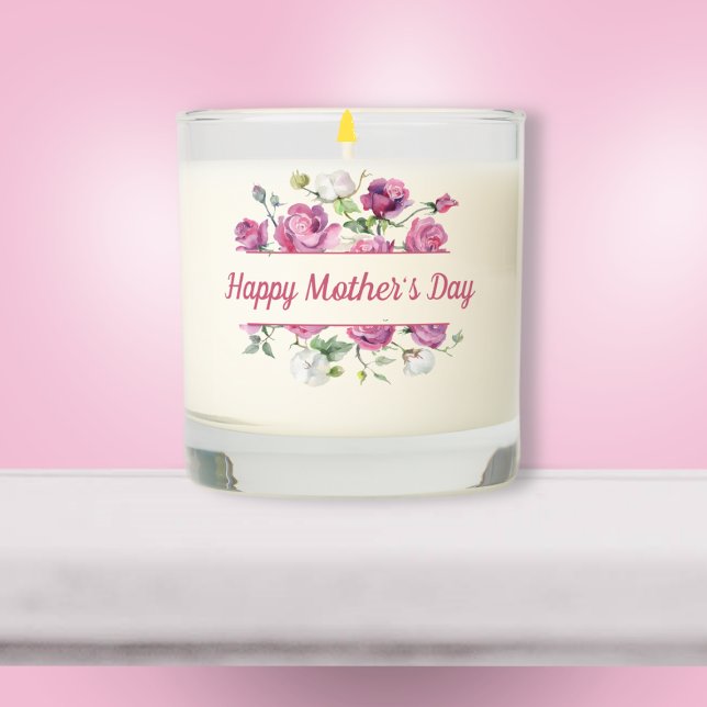 Mother's Day Pink Roses Logo Scented Candle (Creator Uploaded)