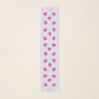Mother's Day Pink Roses Square Chiffon Scarf Long