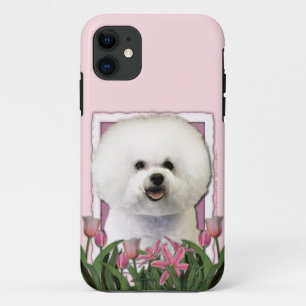 Mothers Day - Pink Tulips - Bichon Frise iPhone 11 Case