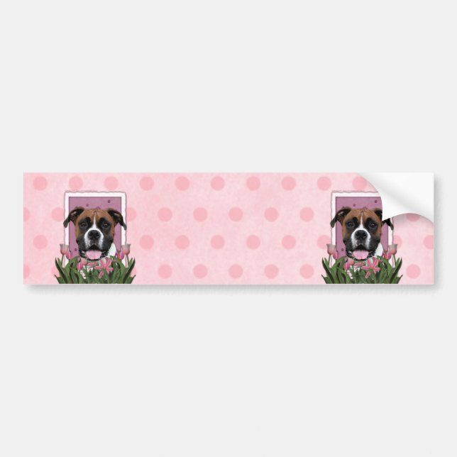Mothers Day - Pink Tulips - Boxer - Vindy Bumper Sticker (Front)
