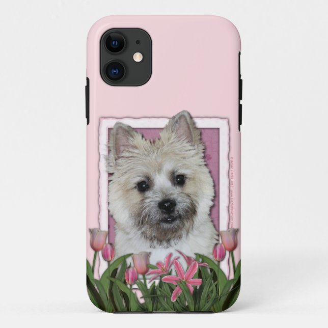 Mothers Day - Pink Tulips - Cairn - Teddy Bear Case-Mate iPhone Case (Back)